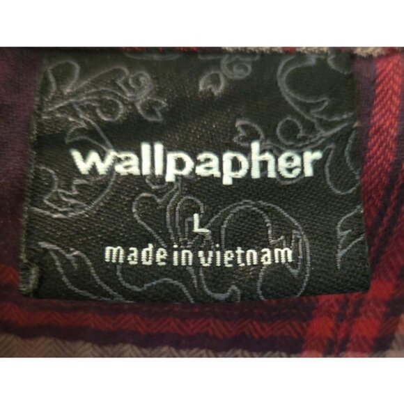 WT # 1064 Women's Large Wall Papher Button Front Tunic Top - Picture 4 of 4